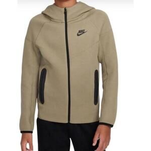 Nike Kids Sportswear Tech Fleece 'Neutral Olive' Full-Zip Hoodie FD3285-276 XS